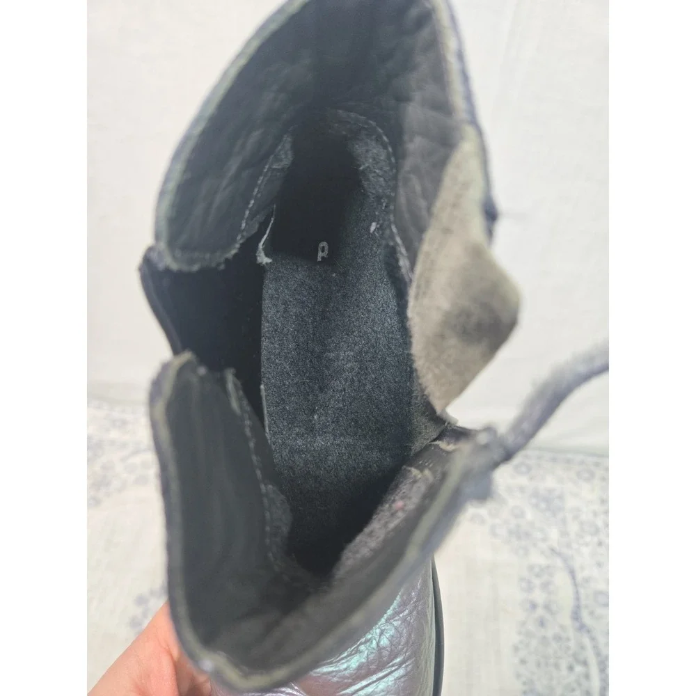 Camper Duet Kids‎ Iridescent Leather Side Zip Ankle Boots EUR 33 US 1.5 Penguin